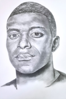 Obra contemporánea nombrada « PORTRAIT MBAPPE », Hecho por AURELIE FERRARA