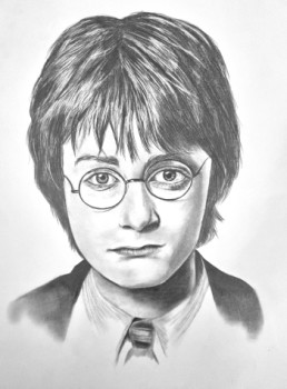 Obra contemporánea nombrada « PORTRAIT HARRY POTTER », Hecho por AURELIE FERRARA