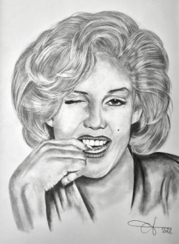 Obra contemporánea nombrada « PORTRAIT MARYLIN », Hecho por AURELIE FERRARA