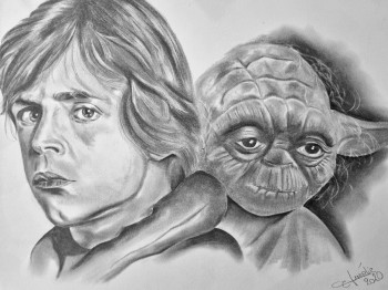 Obra contemporánea nombrada « PORTRAIT STAR WARS », Hecho por AURELIE FERRARA