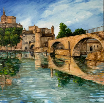 Obra contemporánea nombrada « « Avignon, le pont Bénezet » », Hecho por MARC POLETTO