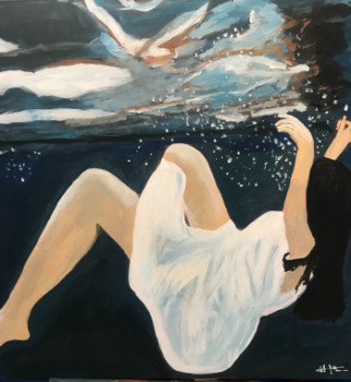 Obra contemporánea nombrada « la fille dans l'eau », Hecho por HESSE