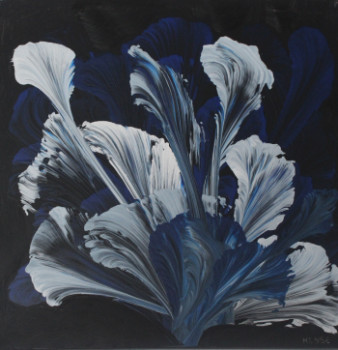 Obra contemporánea nombrada « fleur bleue », Hecho por HESSE