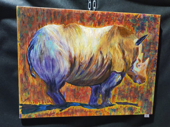 Obra contemporánea nombrada « Rhino color », Hecho por KATH