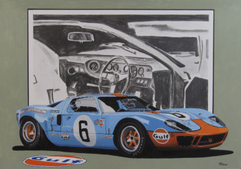 Obra contemporánea nombrada « Ford GT40 », Hecho por REBER KAROL