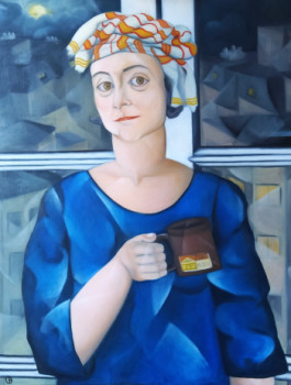 Obra contemporánea nombrada « Agnès au turban », Hecho por PRISCILLA OSSENI