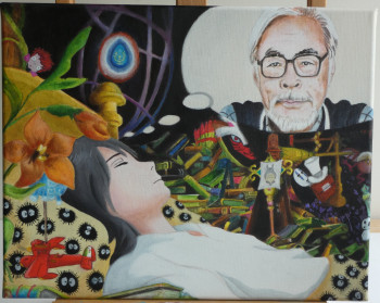 Obra contemporánea nombrada « Hommage à Hayao Miyazaki », Hecho por CYBO