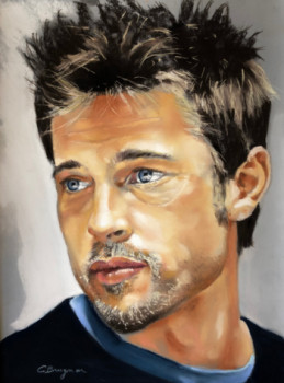 Obra contemporánea nombrada « Brad pitt », Hecho por CATHERINE BRUGNON