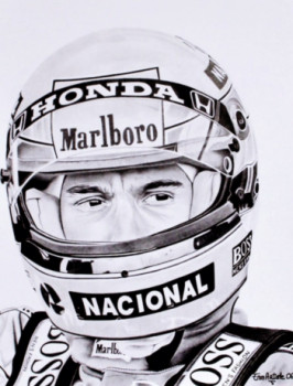 Obra contemporánea nombrada « Ayrton Senna Art Graphite », Hecho por EMMARTISTE06