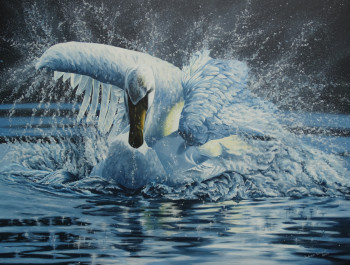 Obra contemporánea nombrada « Cygne Tuberculé », Hecho por JULIAN WHEAT