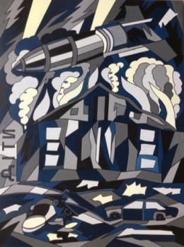 Obra contemporánea nombrada « FRESQUE HISTORIQUE - HUMANITÉ UKRAINE - 4 - LA PERSÉCUTION », Hecho por AMB41