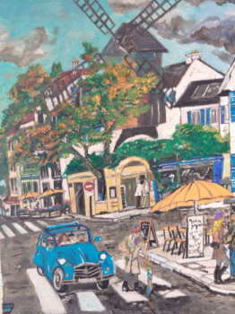 Obra contemporánea nombrada « Moulin de la galette montmartre », Hecho por JOANNY WERNERT