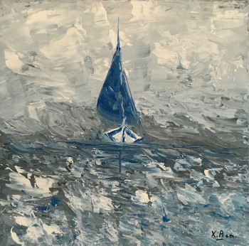 Obra contemporánea nombrada « Voile bleu », Hecho por XAM