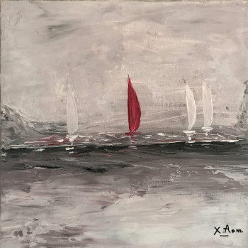 Obra contemporánea nombrada « Voile rouge », Hecho por XAM