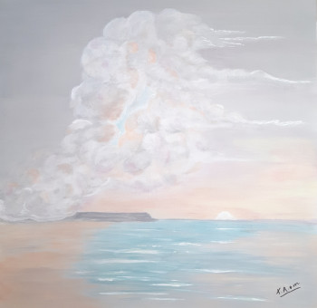 Obra contemporánea nombrada « Coucher de soleil seascape 3 », Hecho por XAM