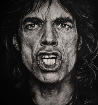 Obra contemporánea nombrada « Mick Jagger », Hecho por CHAPALAIN A