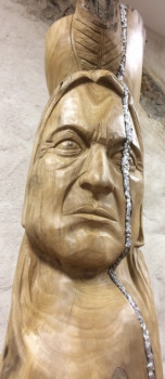 Obra contemporánea nombrada « SITTING BULL », Hecho por SYLVIE BONNEAU