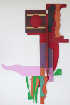 Obra contemporánea nombrada « PAINTED WOOD TEMPLATES 4 », Hecho por RAMON LOPEZ