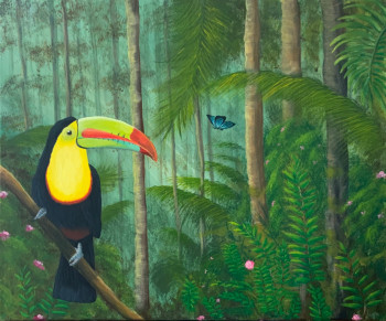 Obra contemporánea nombrada « Le royaume du toucan », Hecho por JULIETTE GRARE