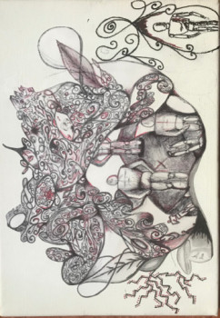 Obra contemporánea nombrada « Dans mes têtes », Hecho por MARINE