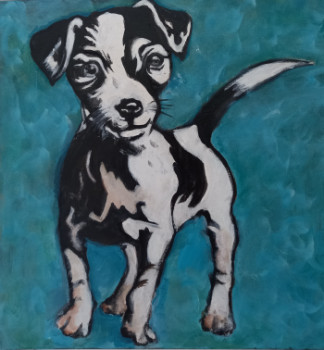 Obra contemporánea nombrada « Chien, Jack Russell », Hecho por BRIGI'ART