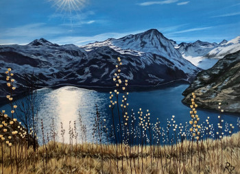 Obra contemporánea nombrada « Lac de la montagne », Hecho por RITA