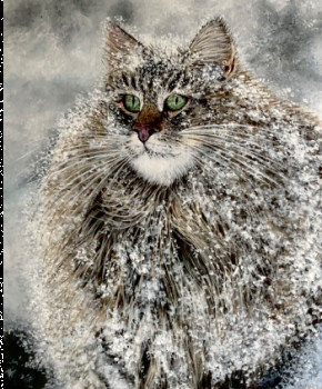 Obra contemporánea nombrada « Chat de neige », Hecho por RITA