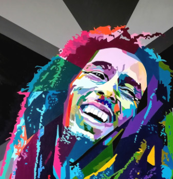 Obra contemporánea nombrada « BOB MARLEY », Hecho por MAîTRE CLAUDE