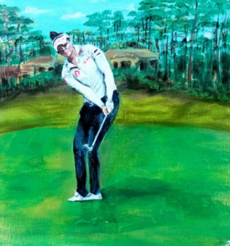 Obra contemporánea nombrada « Atthaya THITKUL, Golf de Lacanau », Hecho por JOëLLE DE LACANAU (KEHAL)