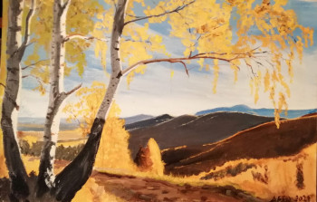 Obra contemporánea nombrada « Automne en montagne », Hecho por ANDRé FEODOROFF