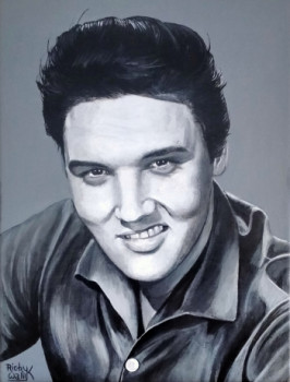 Obra contemporánea nombrada « Le King Elvis 1 », Hecho por RICHY WAM K