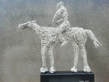 Obra contemporánea nombrada « Le cheval et le chevalier », Hecho por CYRUS D'HYZO