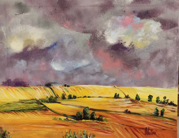 Obra contemporánea nombrada « Plaine Lauragaise sous l'orage », Hecho por CLICKART+