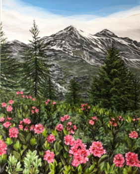 Obra contemporánea nombrada « Le printemps aux Alpes », Hecho por RITA