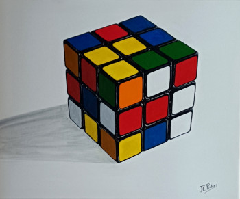 Obra contemporánea nombrada « Rubik's cube », Hecho por JEAN-CLAUDE ROBLES