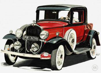 Obra contemporánea nombrada « Durant 6-14 Series Coupe DeLuxe 1932 », Hecho por PIRDESSINS