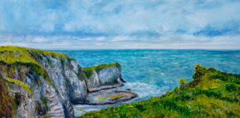 Obra contemporánea nombrada « Falaises aux alentours d'Étretat », Hecho por KRIGOU CHRISTIAN SCHNIDER