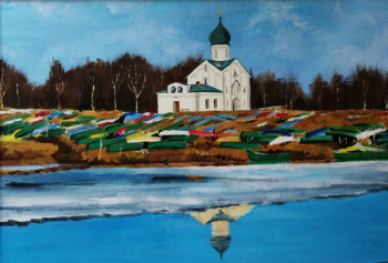 Obra contemporánea nombrada « Eglise Sainte Paraskevia.Novgorod », Hecho por ANDRé FEODOROFF