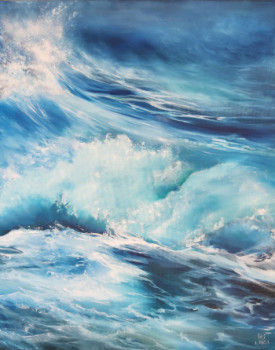 Obra contemporánea nombrada « Stormy wave », Hecho por ROSE