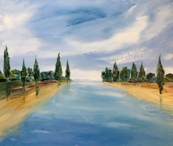 Obra contemporánea nombrada « BORD DE LOIRE », Hecho por JEAN PIERRE SALLE