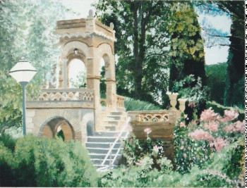 Obra contemporánea nombrada « Parc a Taormina », Hecho por ANDRé FEODOROFF