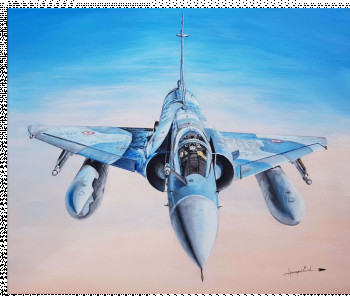 Obra contemporánea nombrada « Mirage 2000 C », Hecho por LAURENT HANNEQUIN