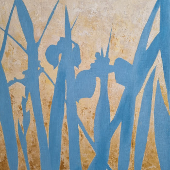 Obra contemporánea nombrada « Iris sauvages », Hecho por NELLY SIMON