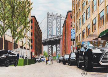 Obra contemporánea nombrada « New York », Hecho por PIRDESSINS