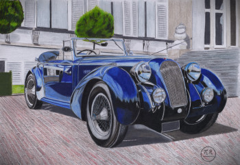 Obra contemporánea nombrada « Talbot-Lago T150-C », Hecho por PIRDESSINS