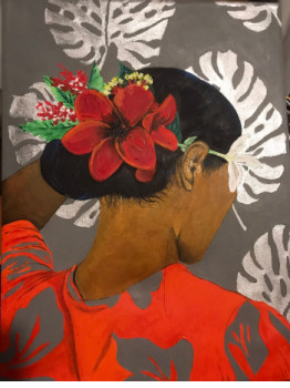 Obra contemporánea nombrada « Vahiné de Tahaa », Hecho por ANNE AMOUROUX