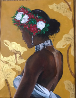 Obra contemporánea nombrada « Vahiné au collier de Perles », Hecho por ANNE AMOUROUX