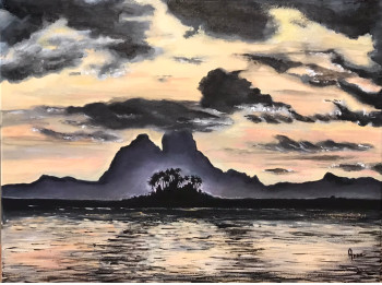 Obra contemporánea nombrada « Bora Bora », Hecho por ANNE AMOUROUX