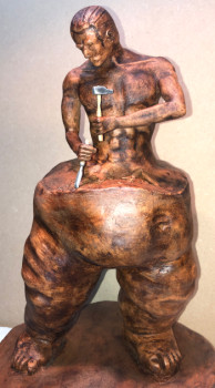 Obra contemporánea nombrada « Le sculpteur », Hecho por ART_YANN