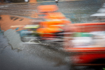 Obra contemporánea nombrada « Saigon Trafic urbain saison des pluie », Hecho por DAVID.B